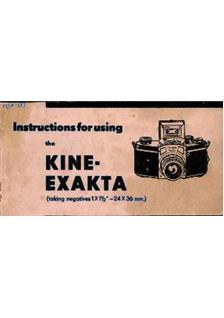 Ihagee Kine Exakta manual. Camera Instructions.